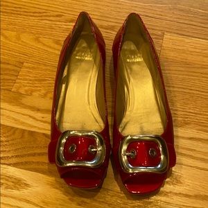 Stuart Weitzman Smoking Flats Patent Leather Sz8.5